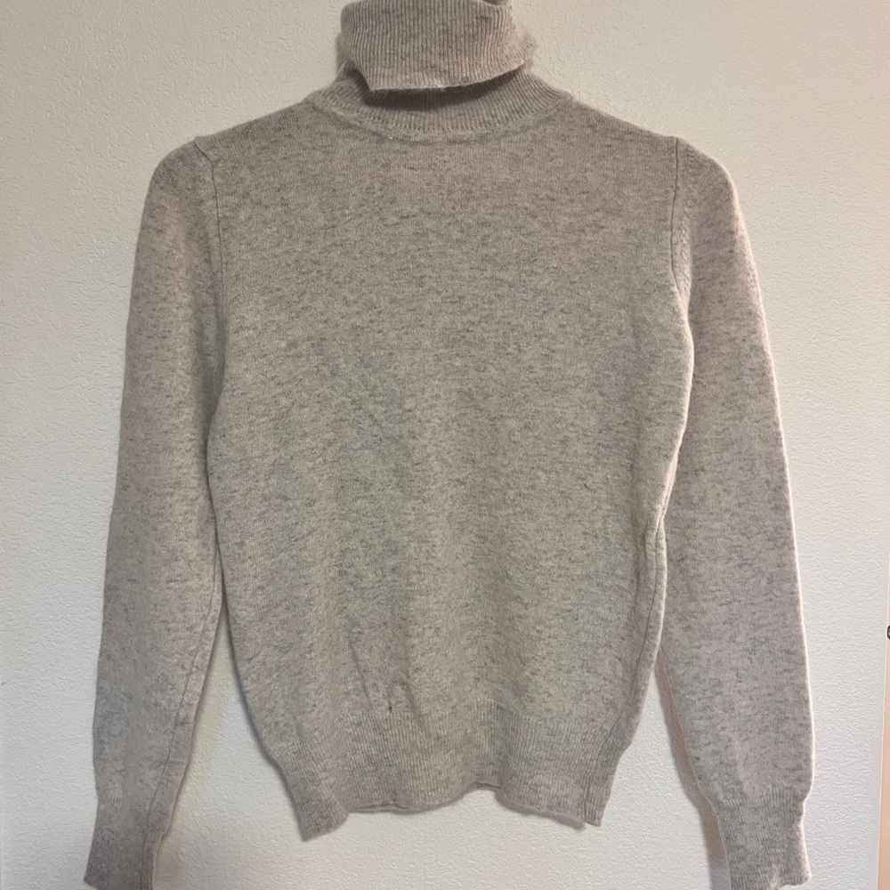 Vintage Evan Picone Lambswool Angora Turtleneck Sweater Gray Womens Flaws Read